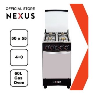 Nexus Standing Gas Cooker and Oven 4 Burners Stainless